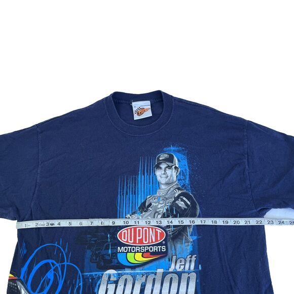 Y2K Men’s Winner’s Circle Jeff Gordon NASCAR Double Sided T-Shirt Sz XL Blue - Picture 5 of 7